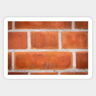 Red brick background clloseup pattern with white grout lines. Sticker